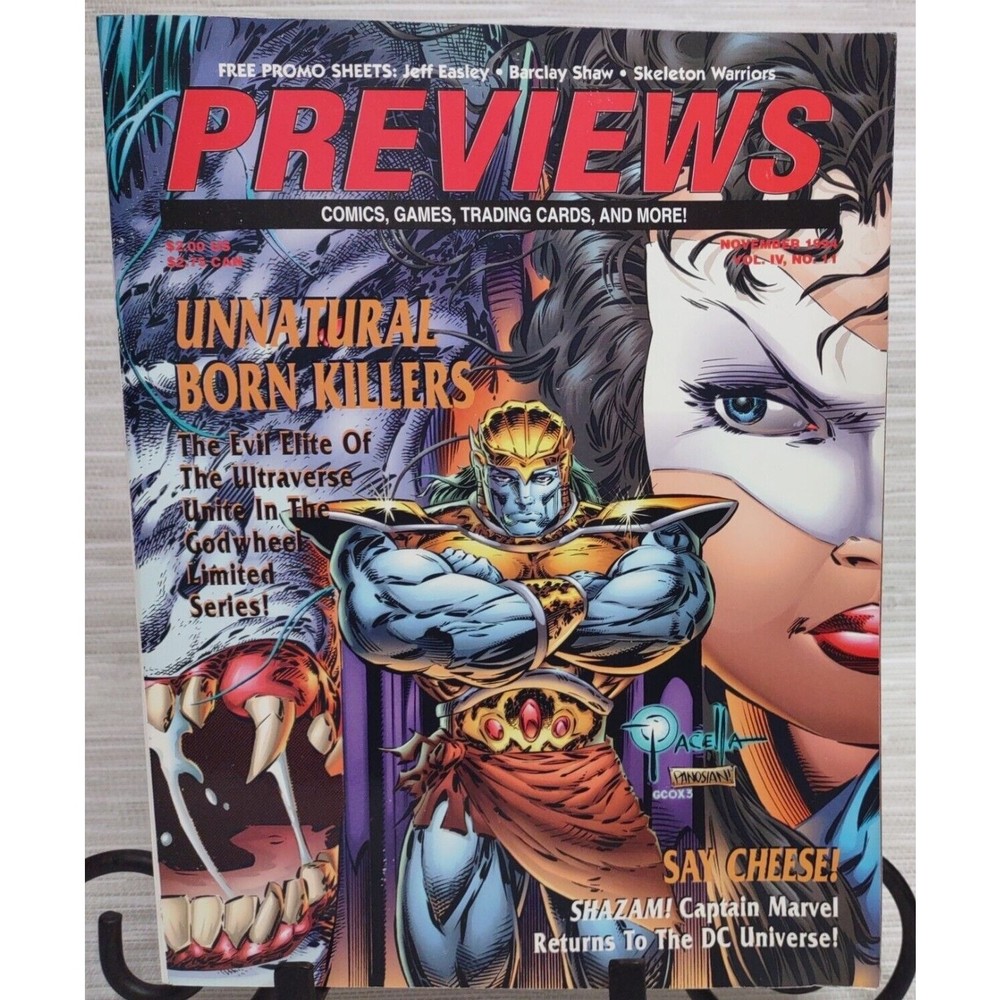 Previews Nov 94 Vol 4 No 11 Comics Games Trading Card Magazine Uncut Card Sheets